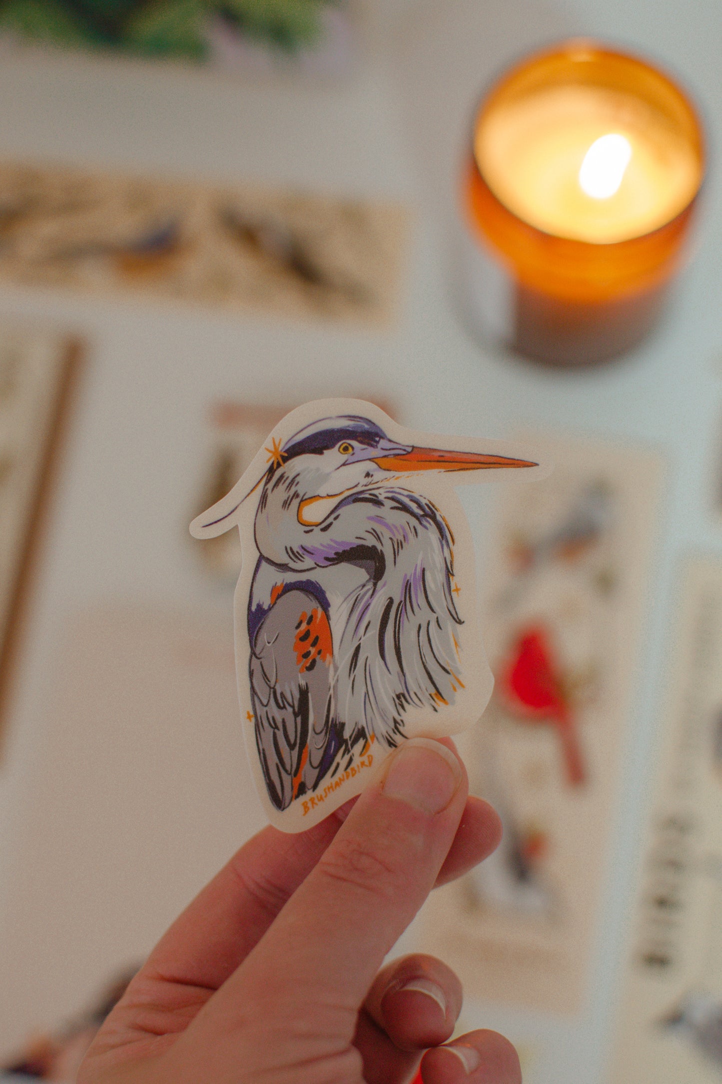 Great Blue Heron Sticker | Waterproof Vinyl Die Cut