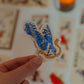 Blue Jay Sticker | Flying Bird with Ribbon Vinyl Sticker | Bird Lover Gift