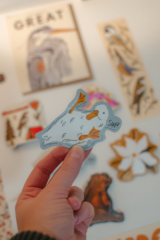 White Duck Magnet | Illustrated Bird Souvenir and Gift