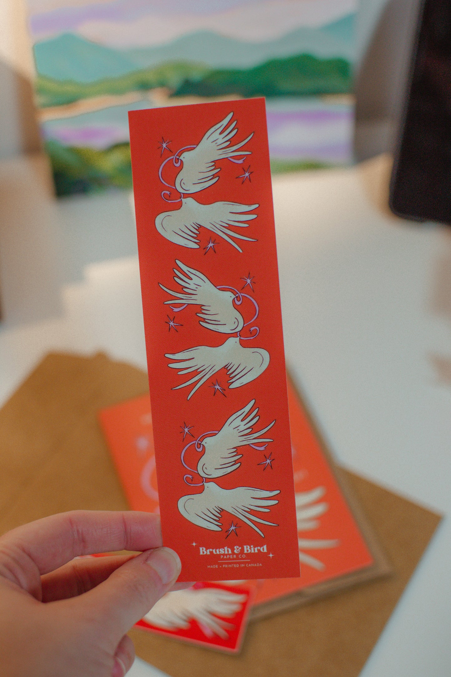 Love Birds Bookmark | Illustrated Valentines Day Bird Design