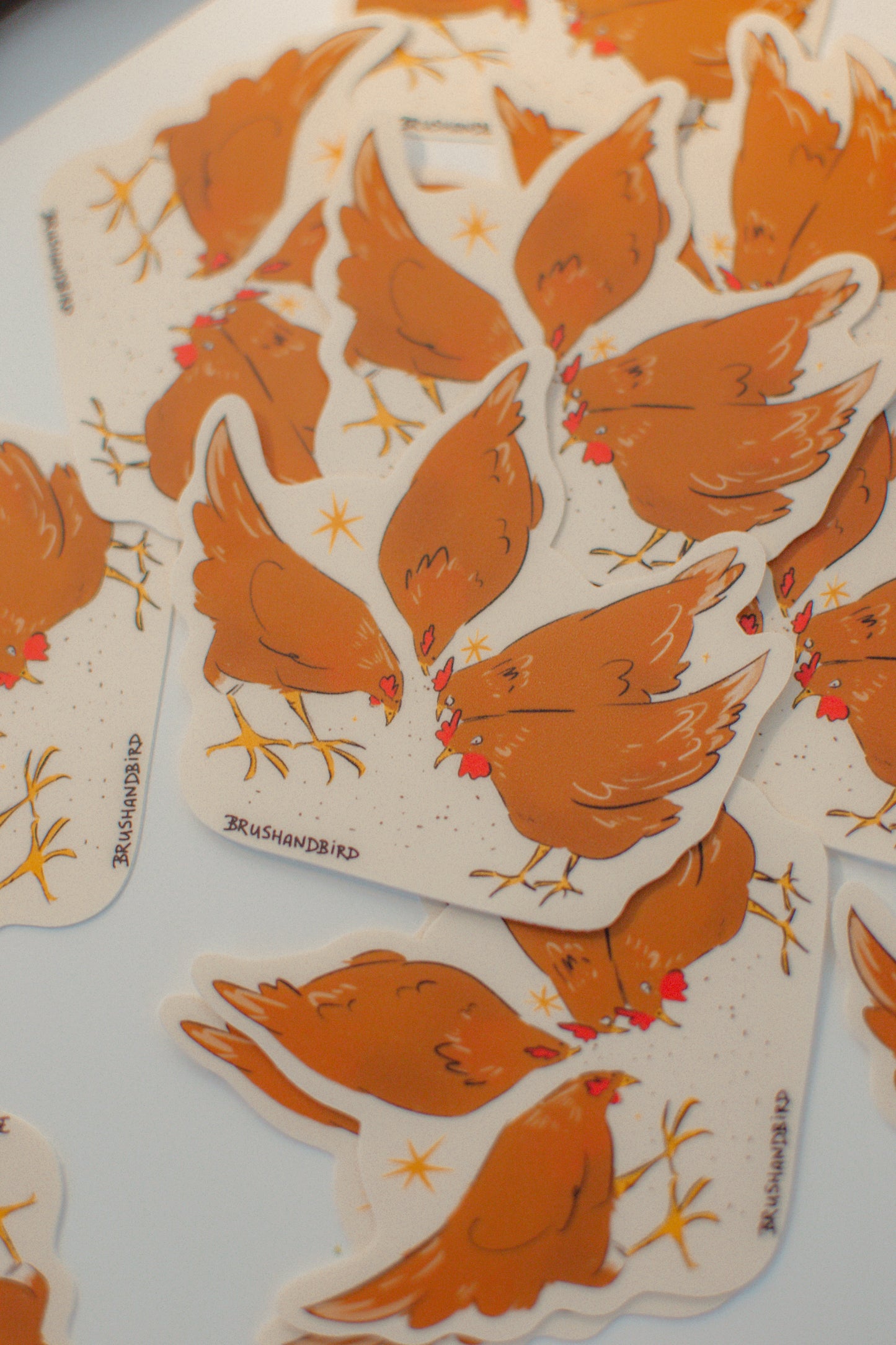 Brown Chickens Vinyl Sticker | Illustrated Hens Sticker