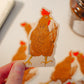 Brown Hen Vinyl Sticker | Illustrated Chicken Sticker