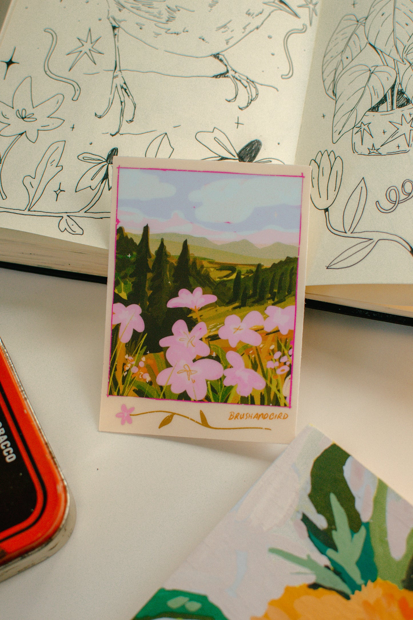 Mountain Meadow Flowers Sticker | Illustrated Vinyl Diecut Sticker