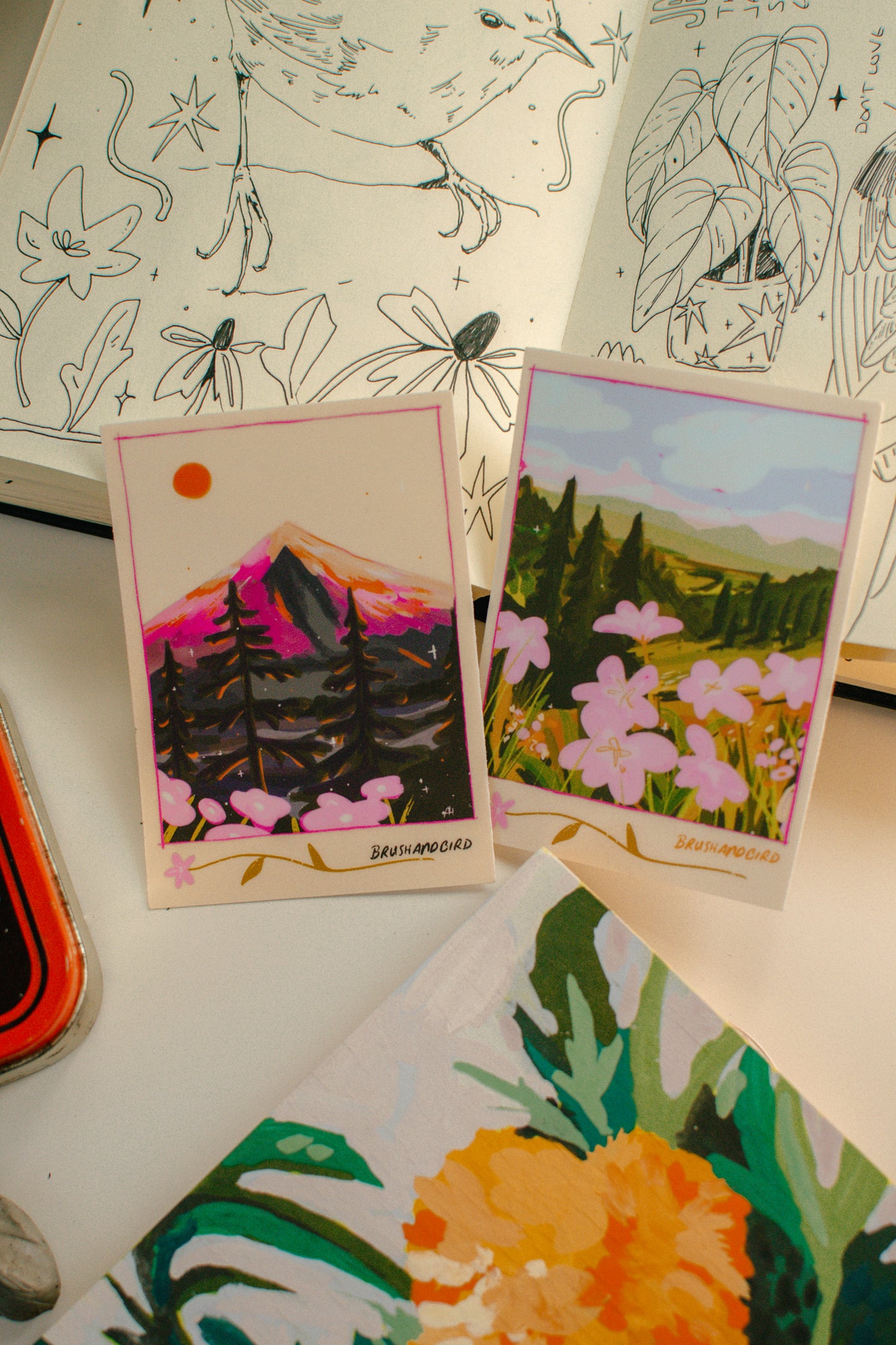 Mountain Meadow Flowers Sticker | Illustrated Vinyl Diecut Sticker