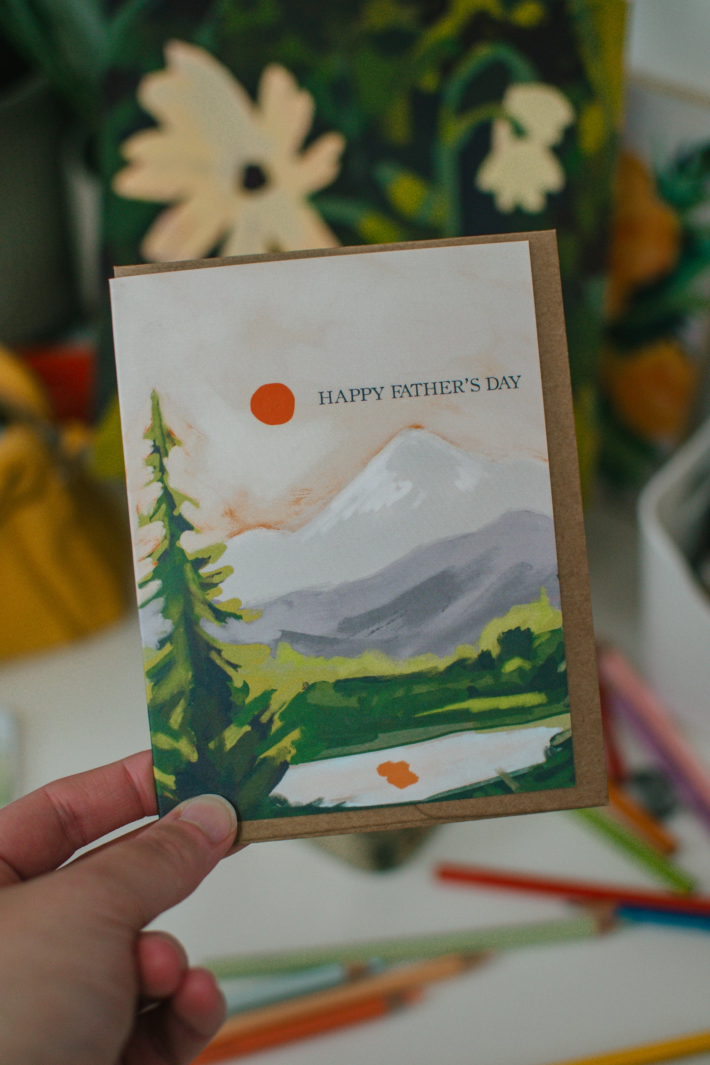 Happy Father's Day Card | Mountain Landscape Greeting Card