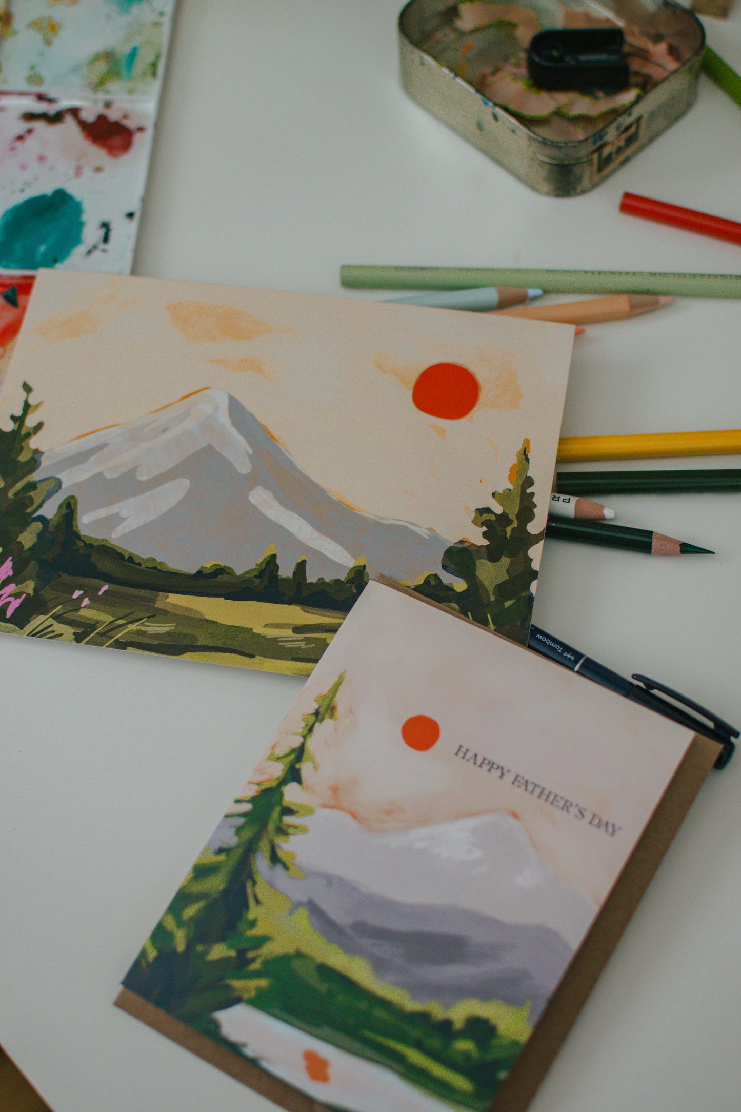 Happy Father's Day Card | Mountain Landscape Greeting Card