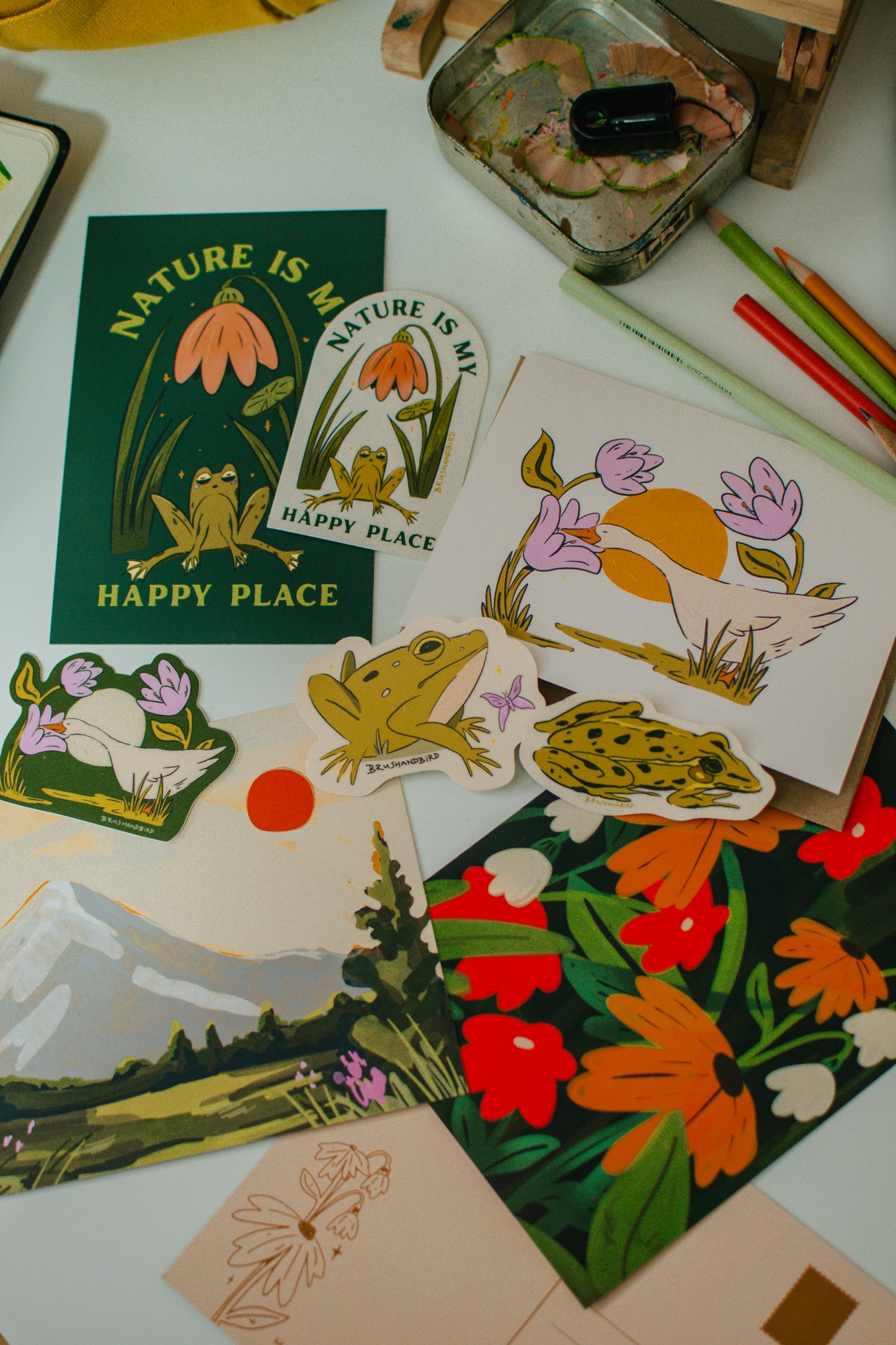 Meditating Frog Sticker | Nature is my Happy Place | Vinyl Die Cut Sticker