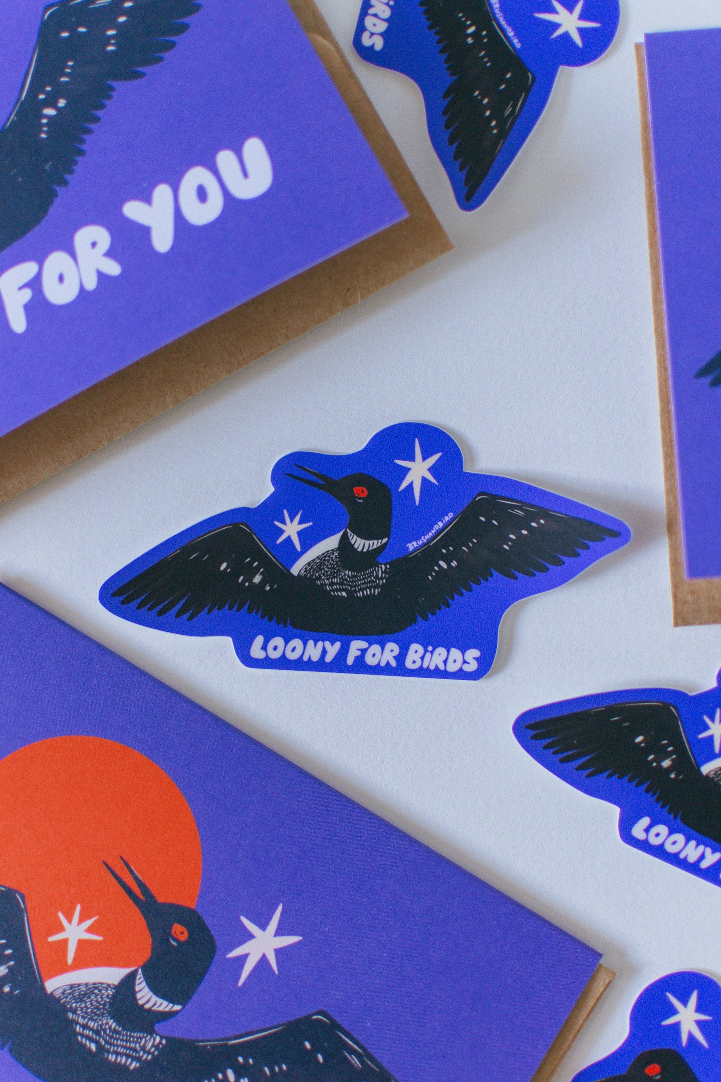 Loony for Birds Sticker | Common Loon Illustration | Vinyl Decal