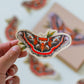 Cecropia Moth Vinyl Sticker | Nature Lover Gift