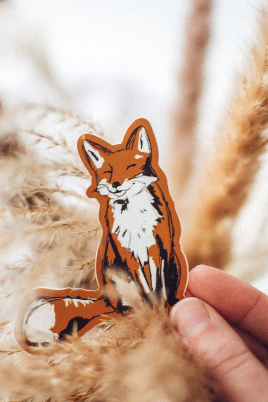 Smiling Fox Sticker | Woodland Critter Vinyl Sticker