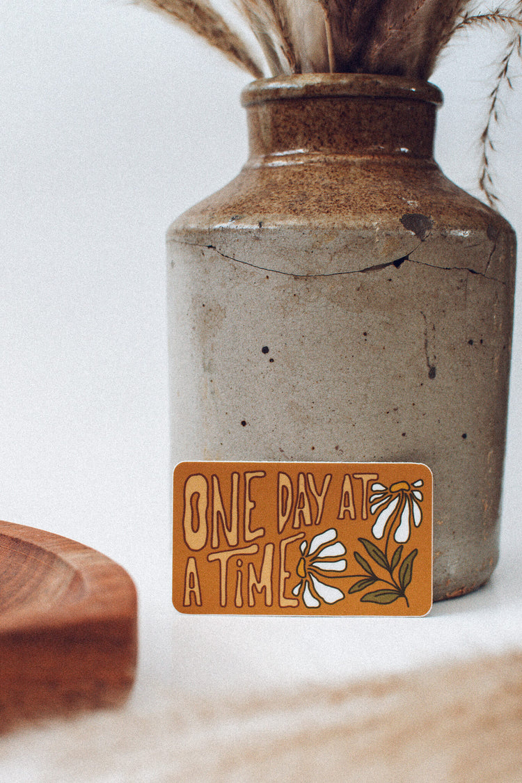 One Day at a Time Sticker | Retro Style Vinyl Sticker