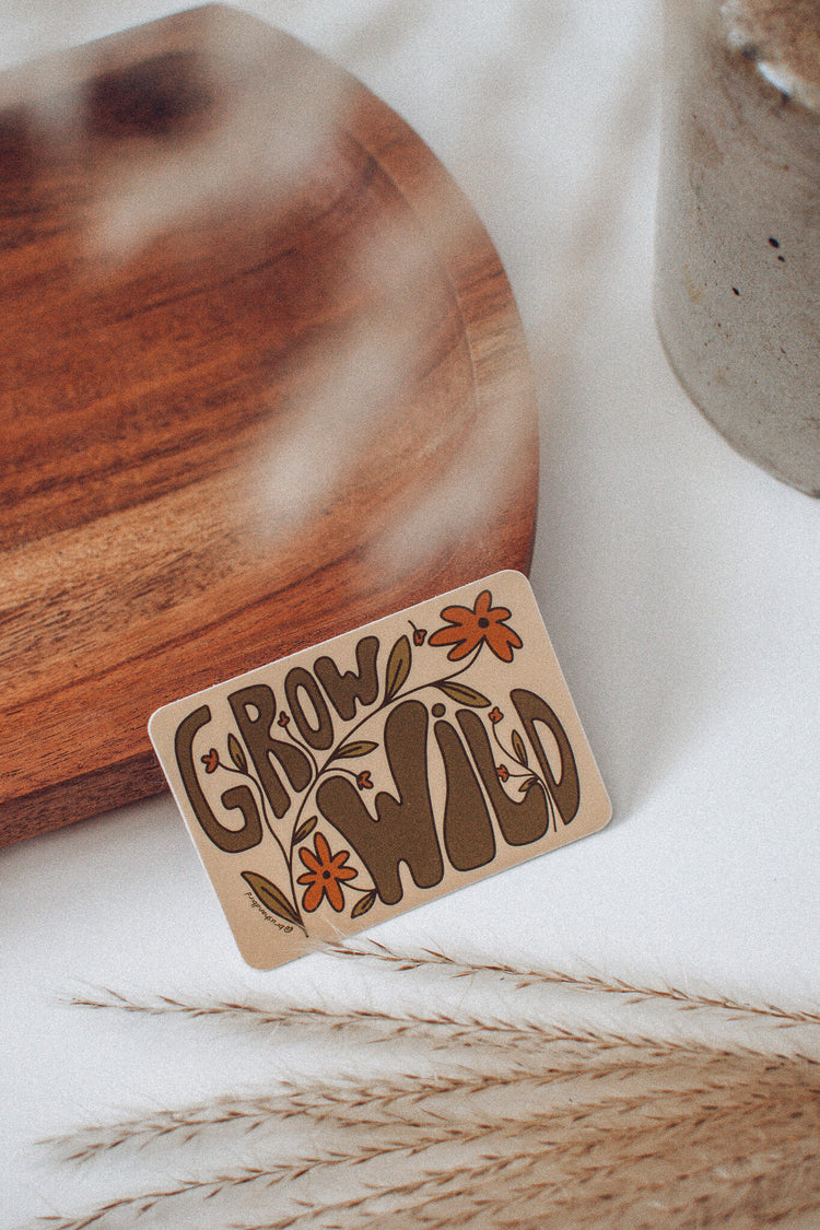 Grow Wild Sticker | Retro Style Vinyl Sticker