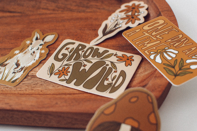 Grow Wild Sticker | Retro Style Vinyl Sticker