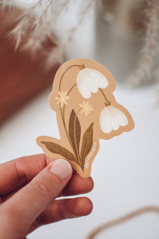 Drooping Tulips Flower Sticker | Floral Waterproof Vinyl Sticker