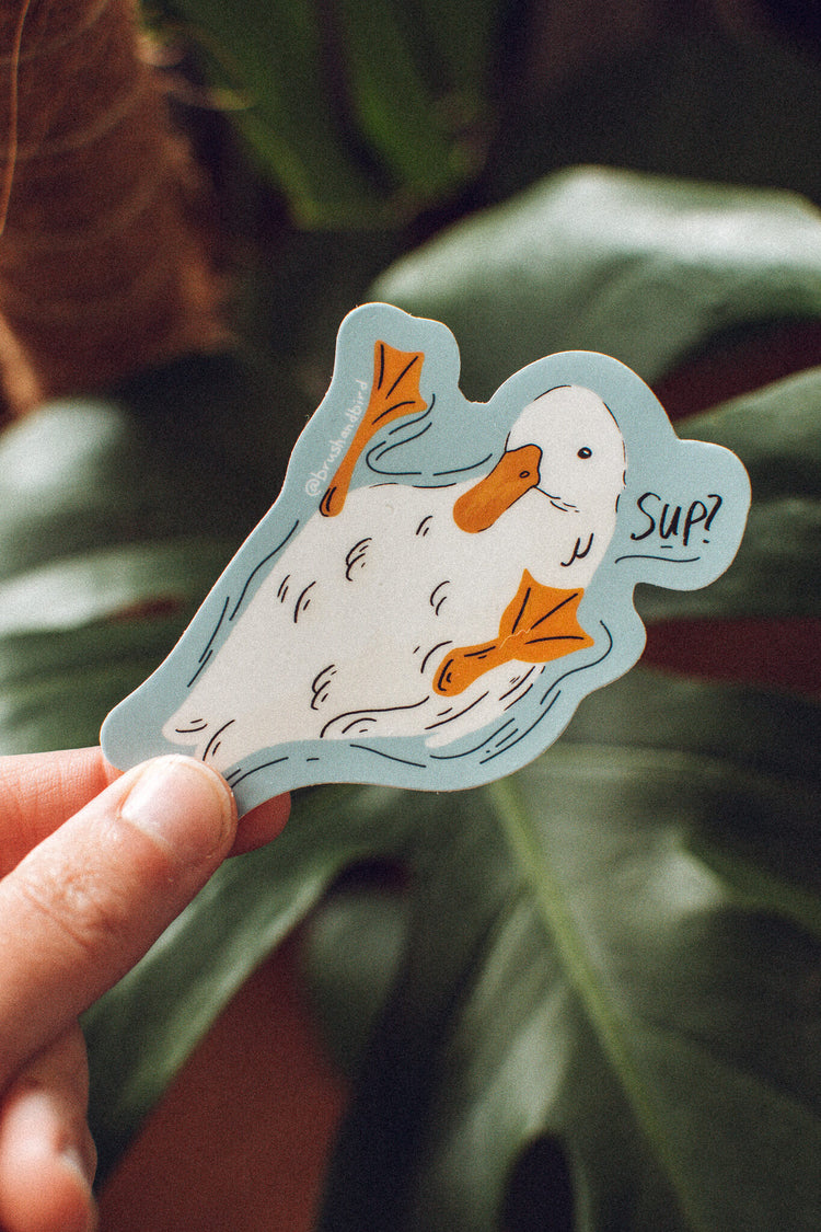 Sup Duck Sticker | Funny Duck Vinyl Sticker