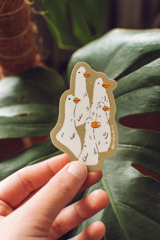 Mischievous Ducks Sticker | Group of Ducks Vinyl Sticker