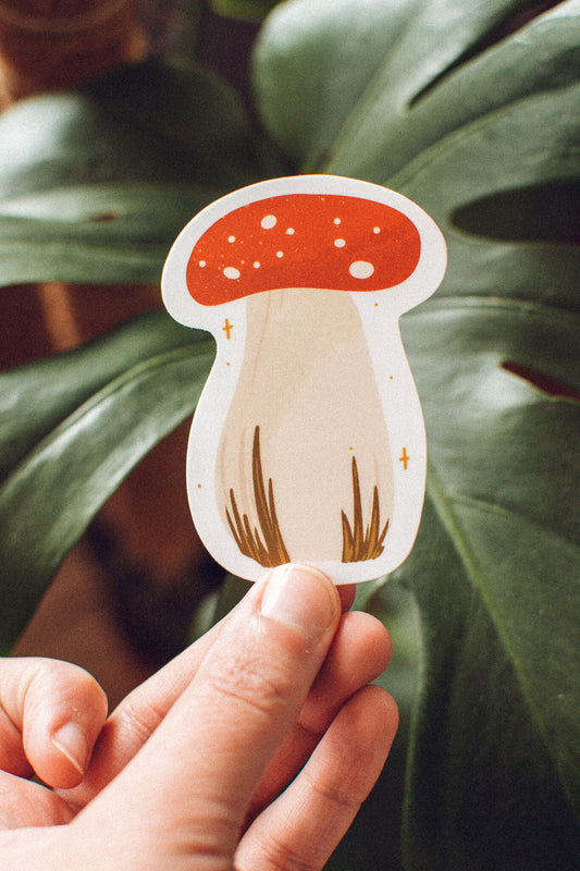 Red Mushroom Sticker | Fly Agaric Mushroom | Cottagecore Vinyl Sticker