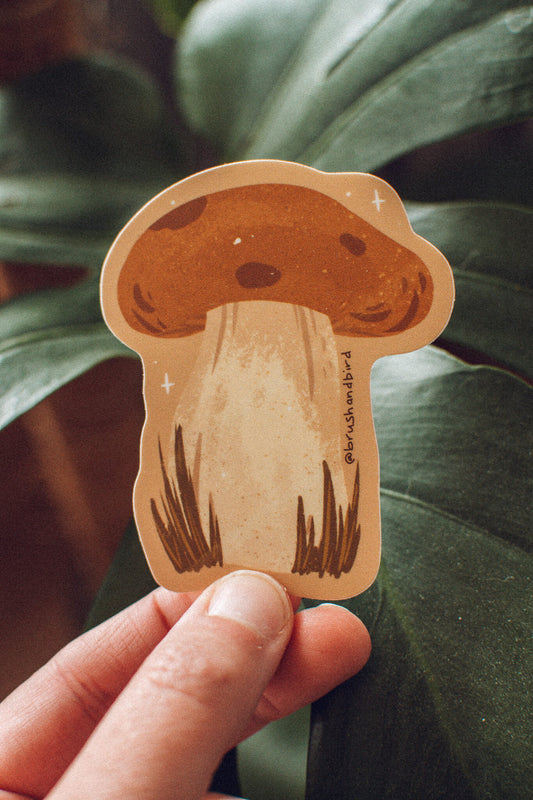 Bolete Mushroom Sticker | Boho Cottagecore Vinyl Sticker