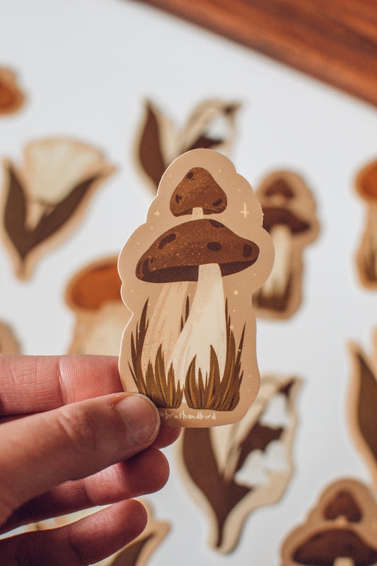 Autumn Mushroom Sticker | Boho Cottagecore Vinyl Sticker