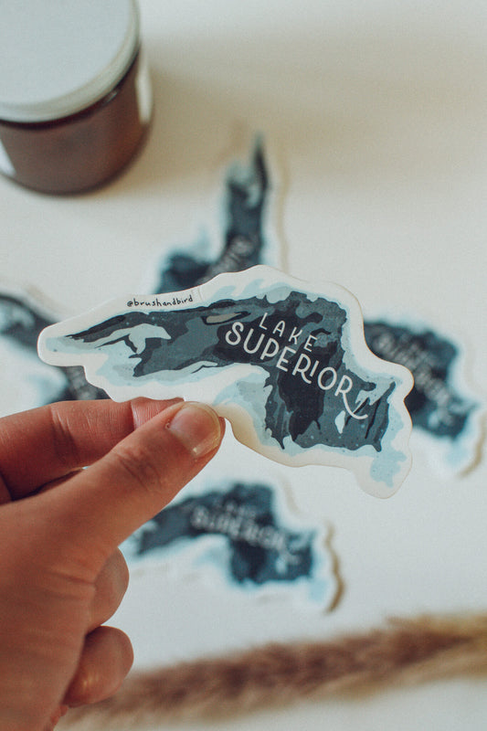 Lake Superior Sticker | Great Lakes Waterproof Vinyl Sticker