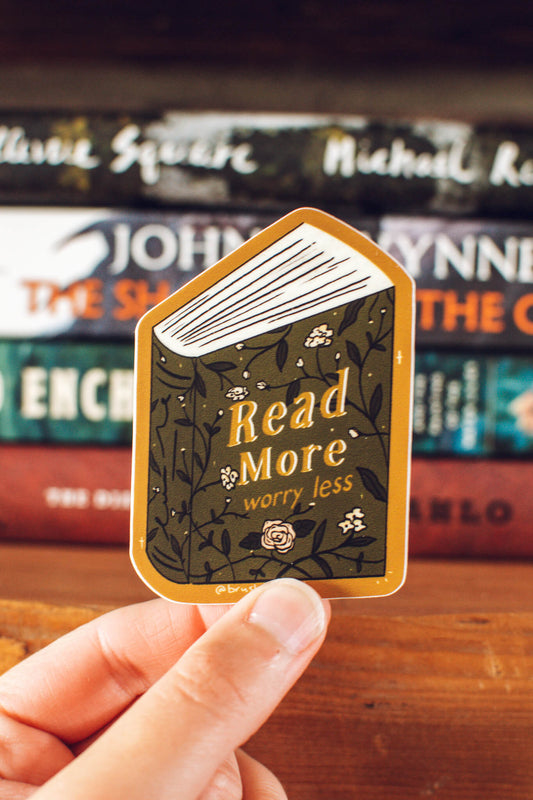 Read More Worry Less Sticker | Book Lover Vinyl Sticker