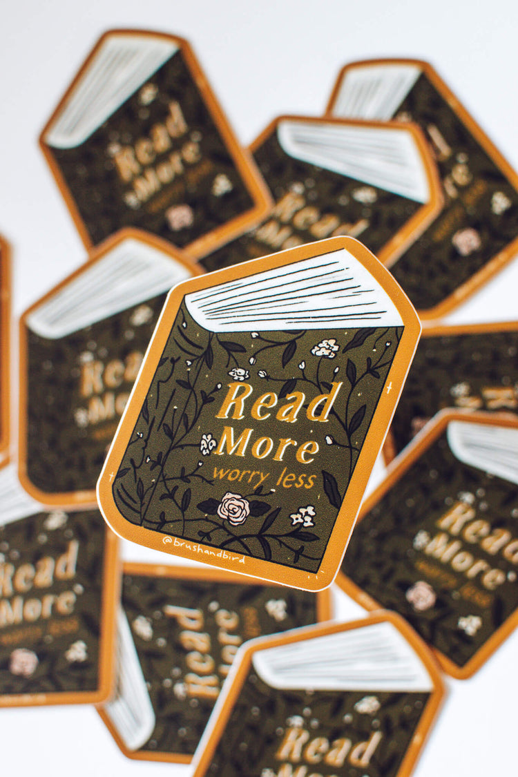 Read More Worry Less Sticker | Book Lover Vinyl Sticker