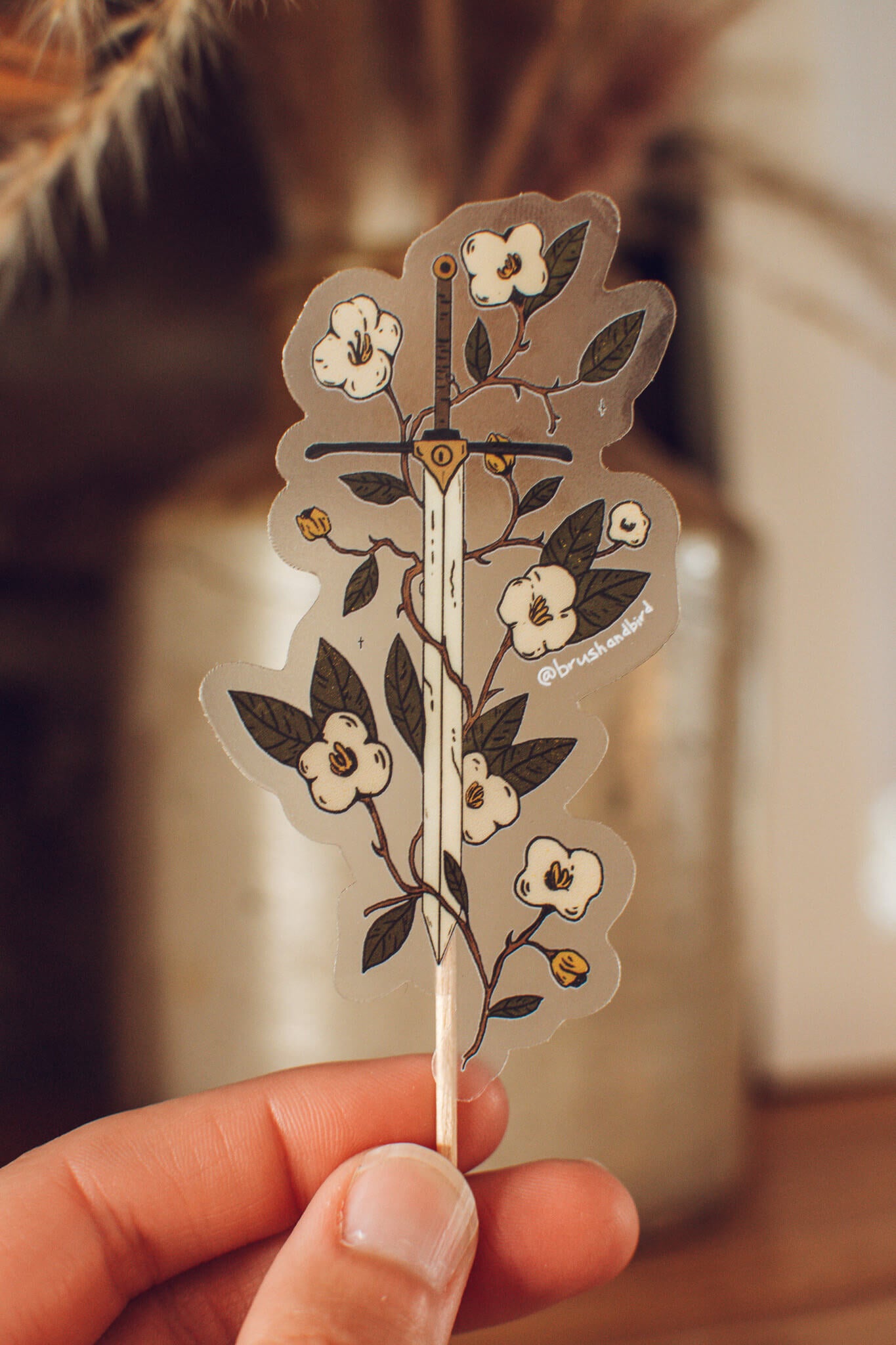 Forest Sword Sticker | Spring Floral Sword Waterproof Vinyl Sticker