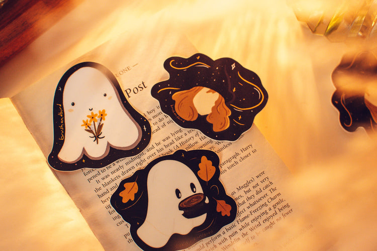 Coffee Ghost Sticker | Cute Halloween Vinyl Sticker