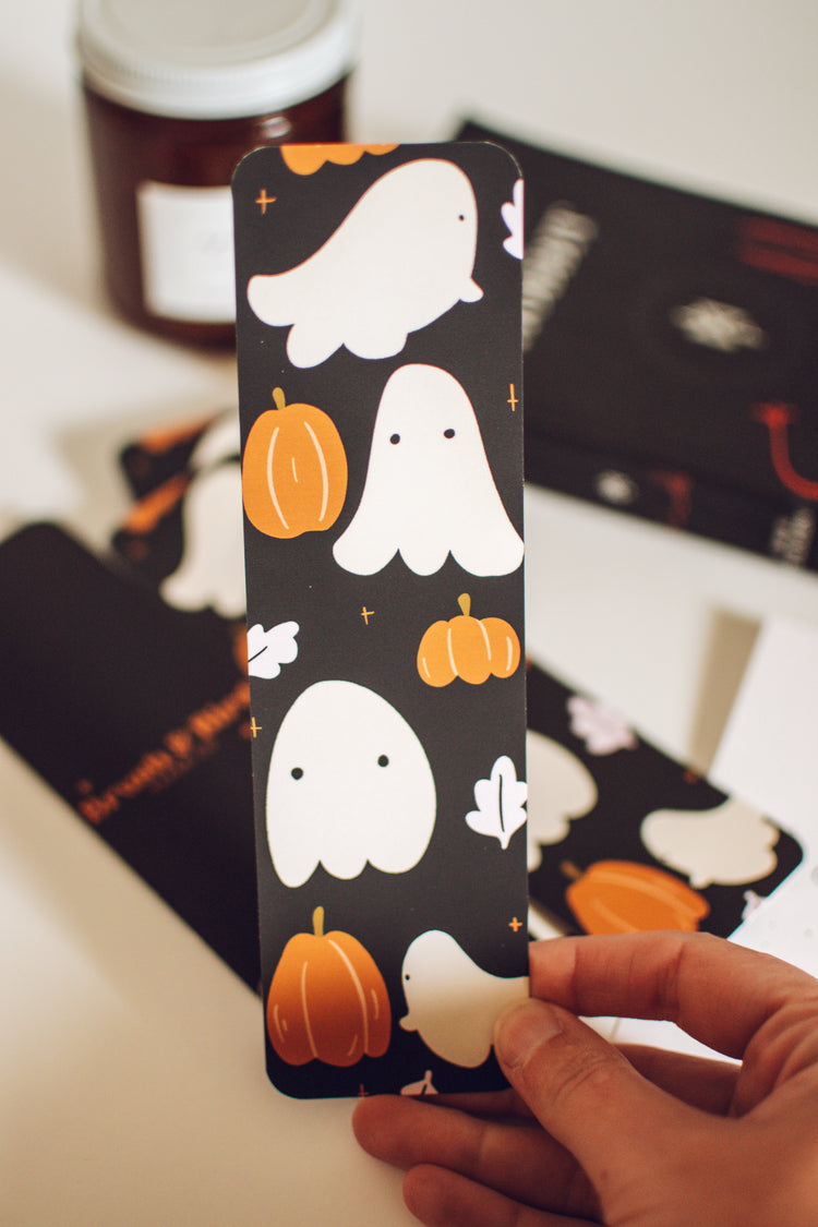 Cute Ghost Pattern Bookmark | Halloween Bookmark