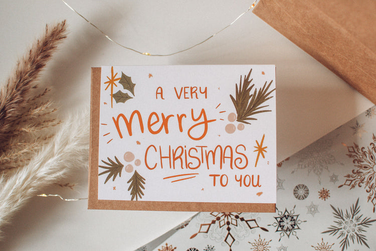 A Very Merry Christmas to You | Boho Holiday Greeting Card