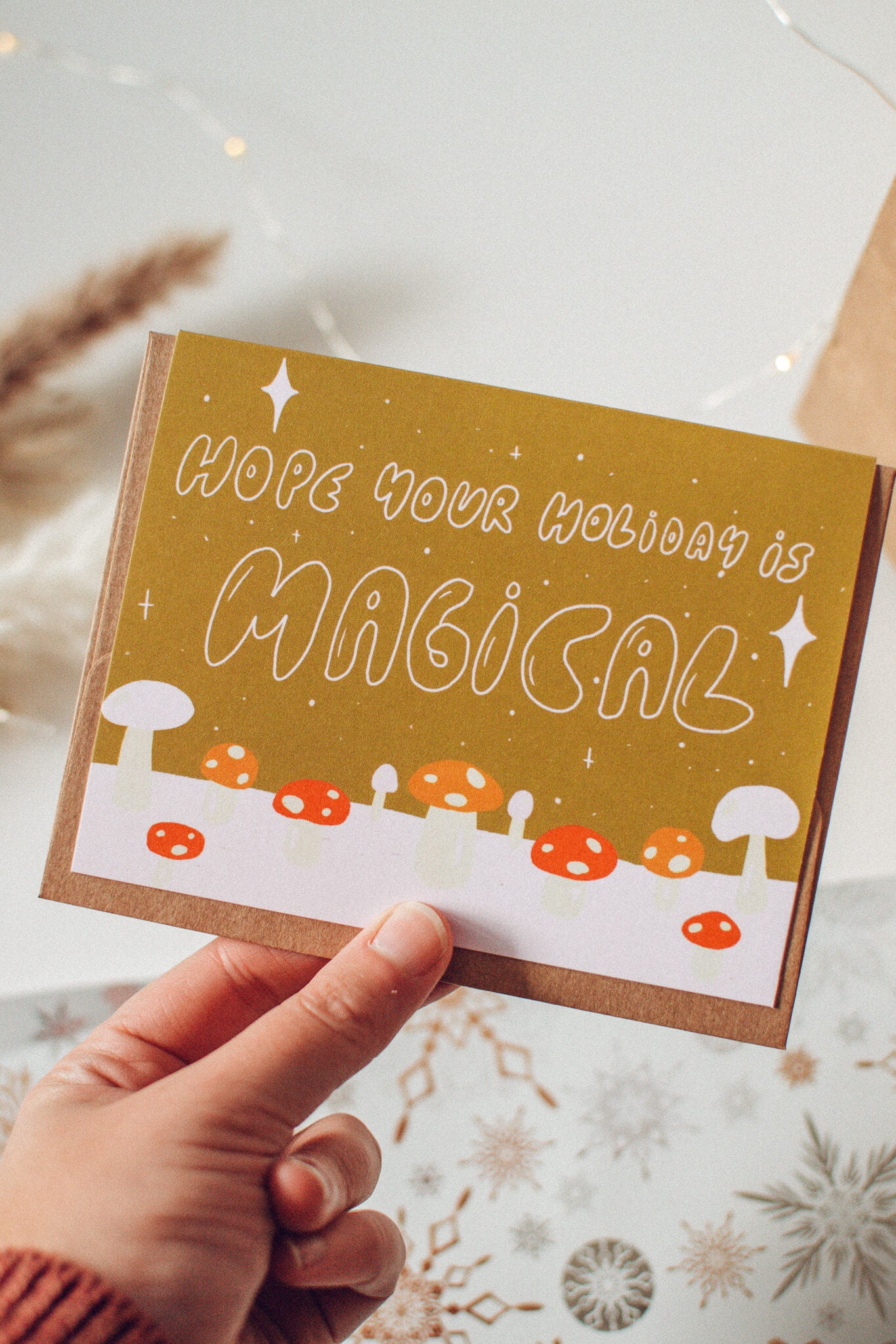 Hope Your Holiday is Magical | Mushroom Christmas Card
