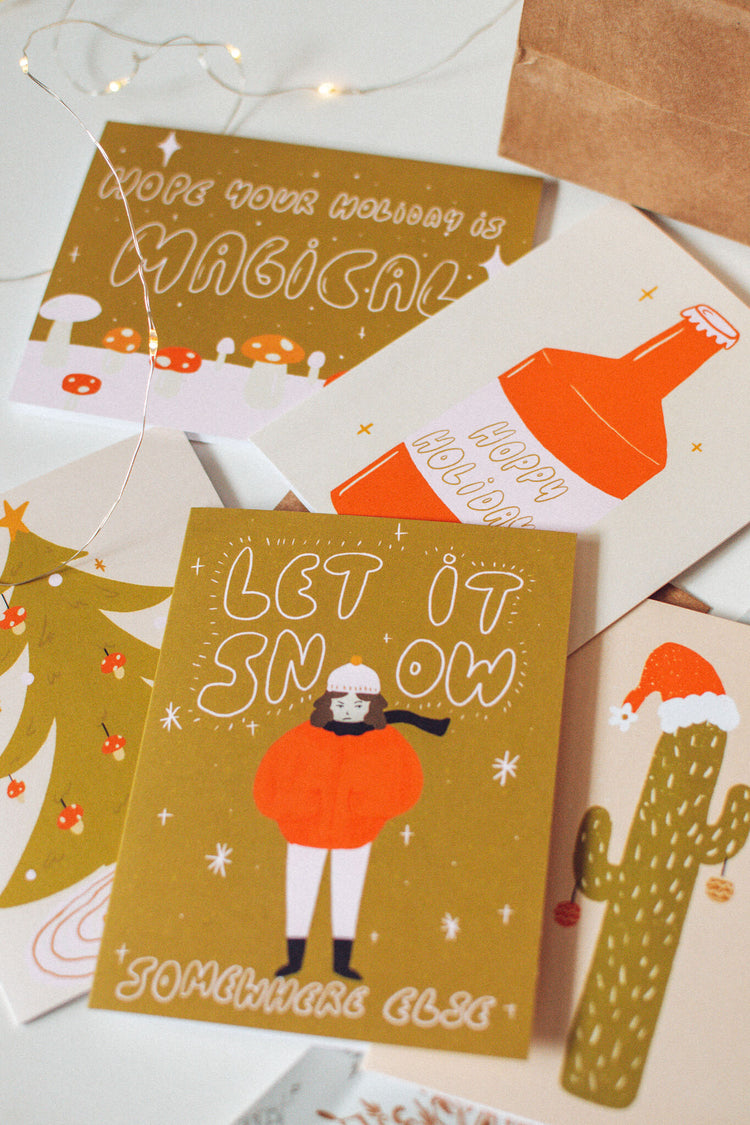 Mushroom Christmas Tree | Mushroom Blank Holiday Card