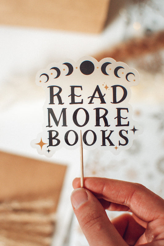 Read More Books Transparent Sticker | Book Lover Vinyl Sticker