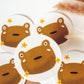 Surprised Frog Vinyl Sticker | 3” Circle Floral Frog Sticker