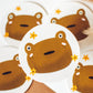 Surprised Frog Vinyl Sticker | 3” Circle Floral Frog Sticker