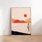 Watercolour Desert Landscape Print | Boho Wall Art Print