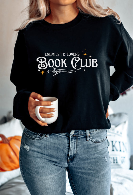Enemies to Lovers Book Club | Romantasy Trope | Black Crewneck Sweatshirt
