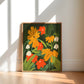 Flower Garden Art Print | 8"x10" Gouache Style Painting