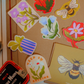 Blue Tulips Vinyl Sticker | Modern Spring Floral Illustration