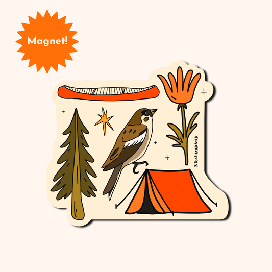 Camping Magnet | Nature Adventure Illustration Design