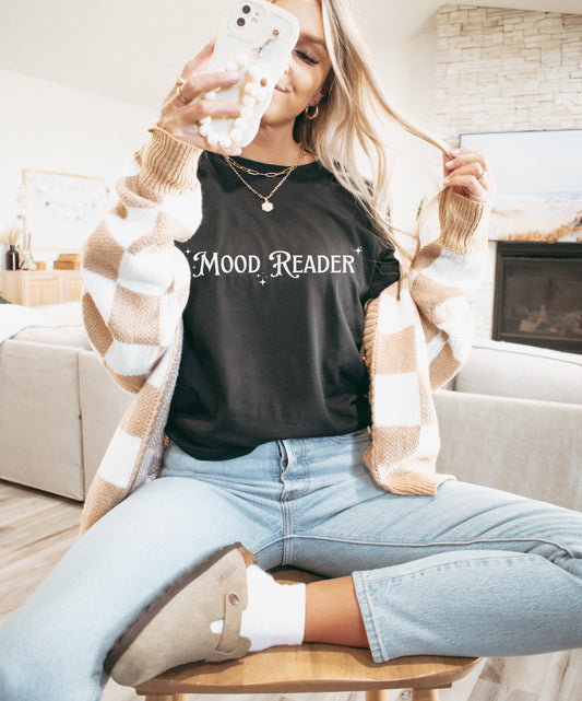 Mood Reader T-Shirt | Book Club Collection | Black Unisex T-shirt