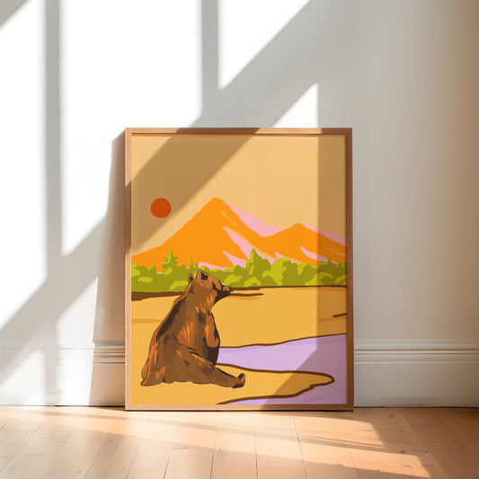 Mountain Bear Art Print | 8"x10" Wildlife Illustration