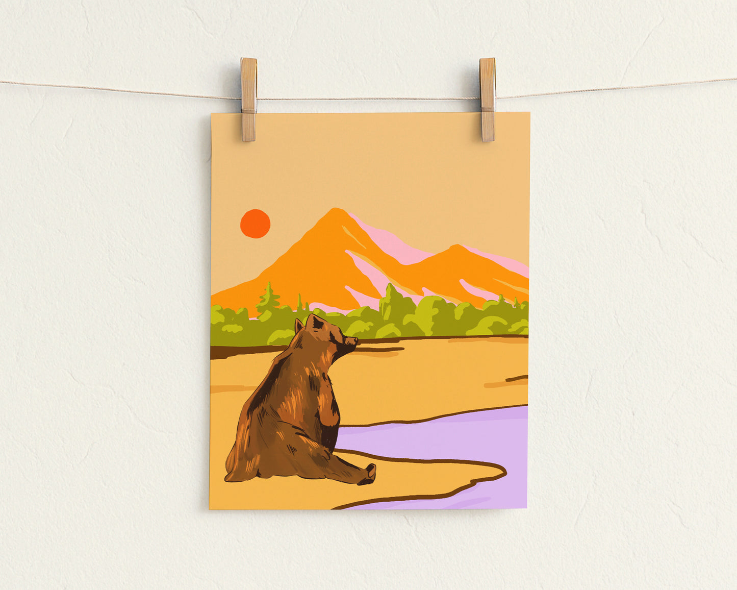 Mountain Bear Art Print | 8"x10" Wildlife Illustration