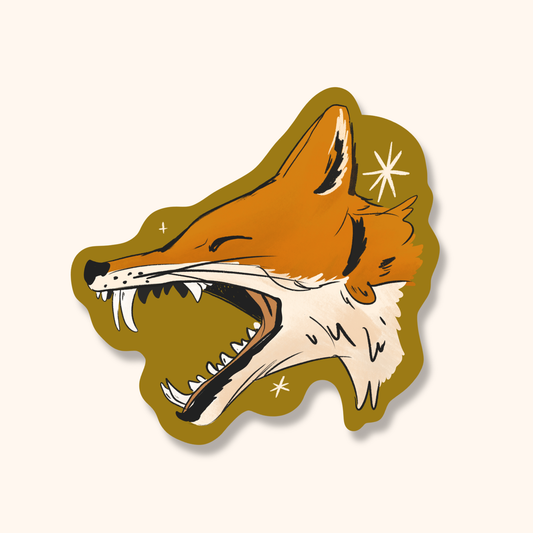 Angry Fox Sticker | Wildlife Forest Animals Vinyl Sticker