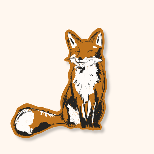 Smiling Fox Sticker | Woodland Critter Vinyl Sticker