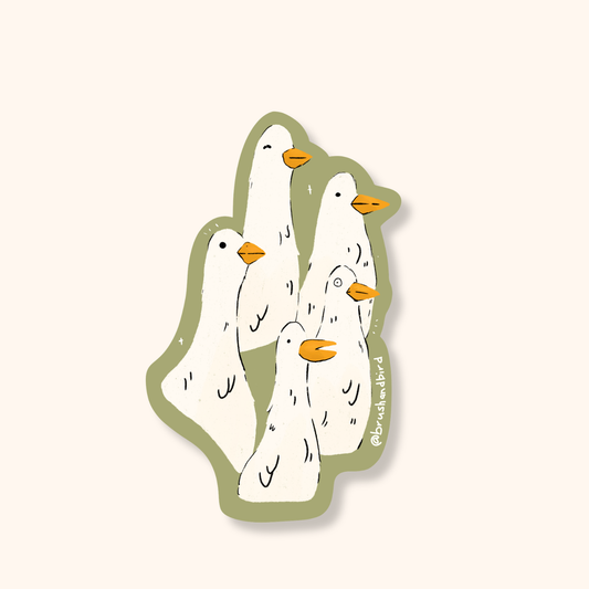 Mischievous Geese Sticker | Group of Geese Vinyl Sticker