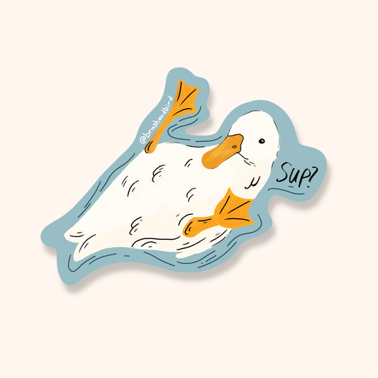 Sup Duck Sticker | Funny Duck Vinyl Sticker