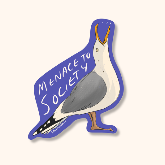 Screaming Seagull Sticker | Menace to Society Bird Vinyl Sticker