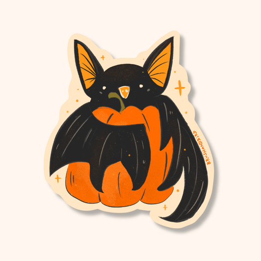 Halloween Bat Sticker | Autumn Pumpkin Vinyl Die-cut Decal