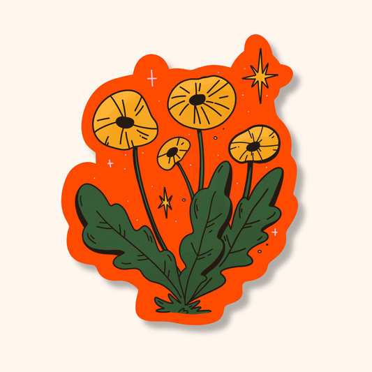 Fun Vibrant Flowers Sticker | Floral Waterproof Vinyl Sticker